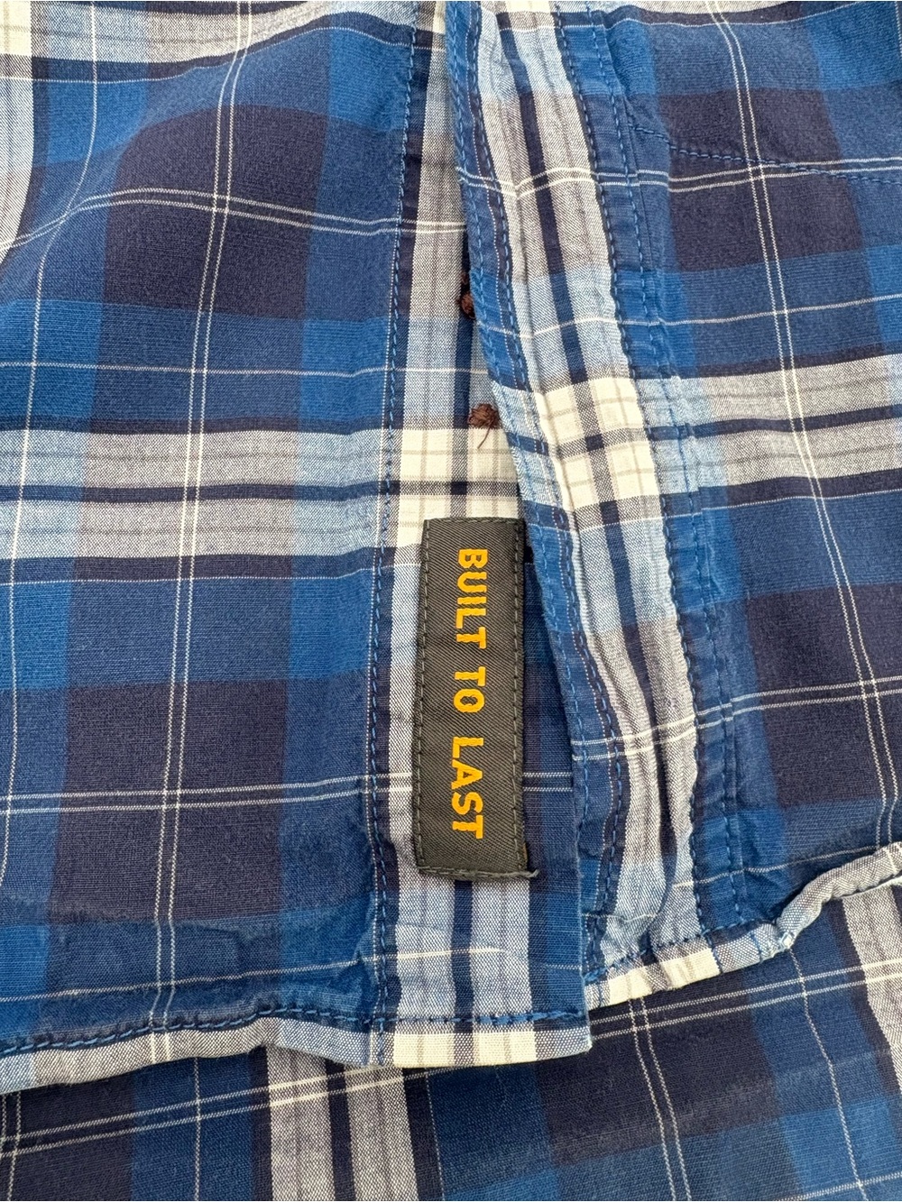 Ariat Rebar Men’s L Tall Blue Plaid Short Sleeve Button Down Work Shirt - Picture 10 of 12